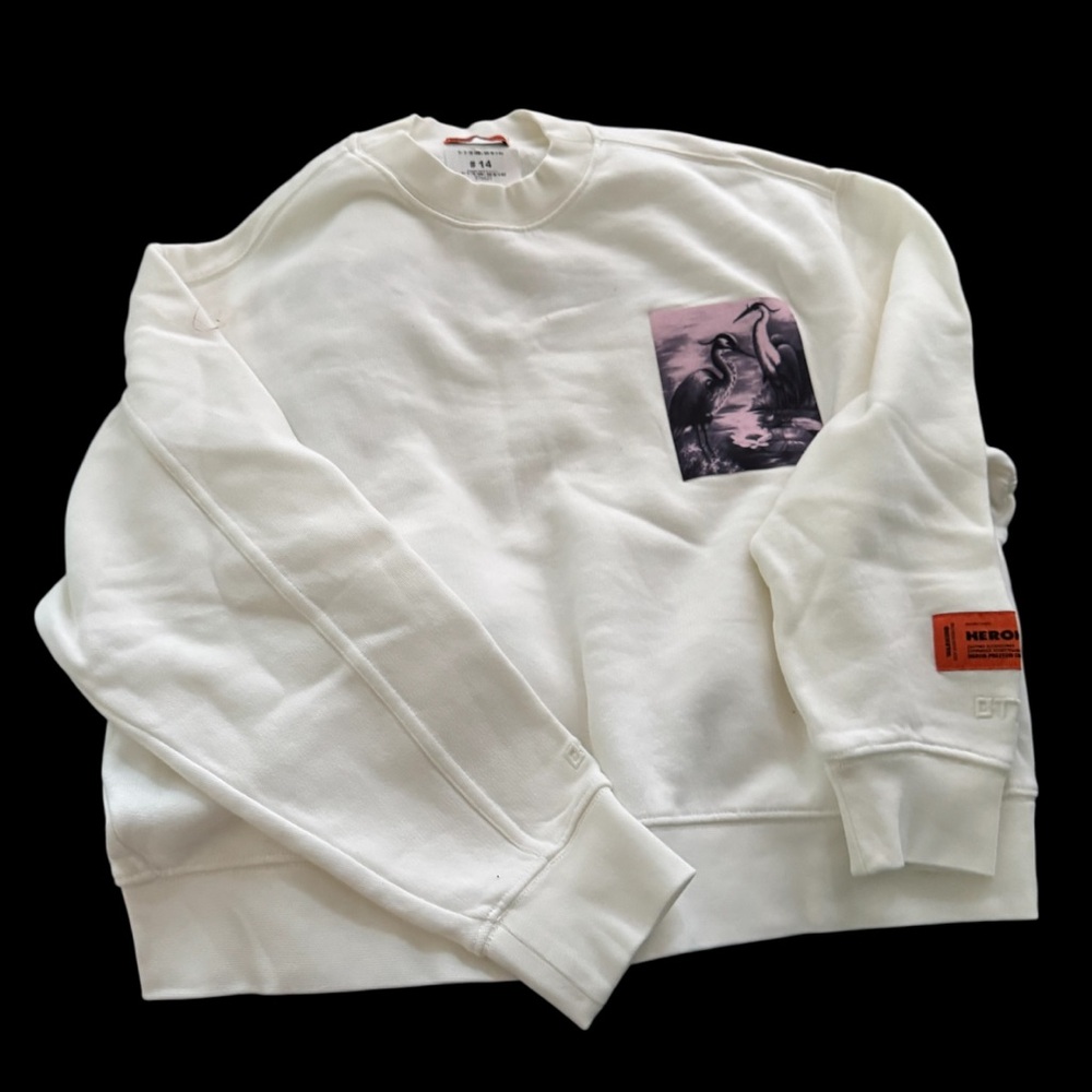 Heron Preston White Graphic Cropped Oversized Women’s